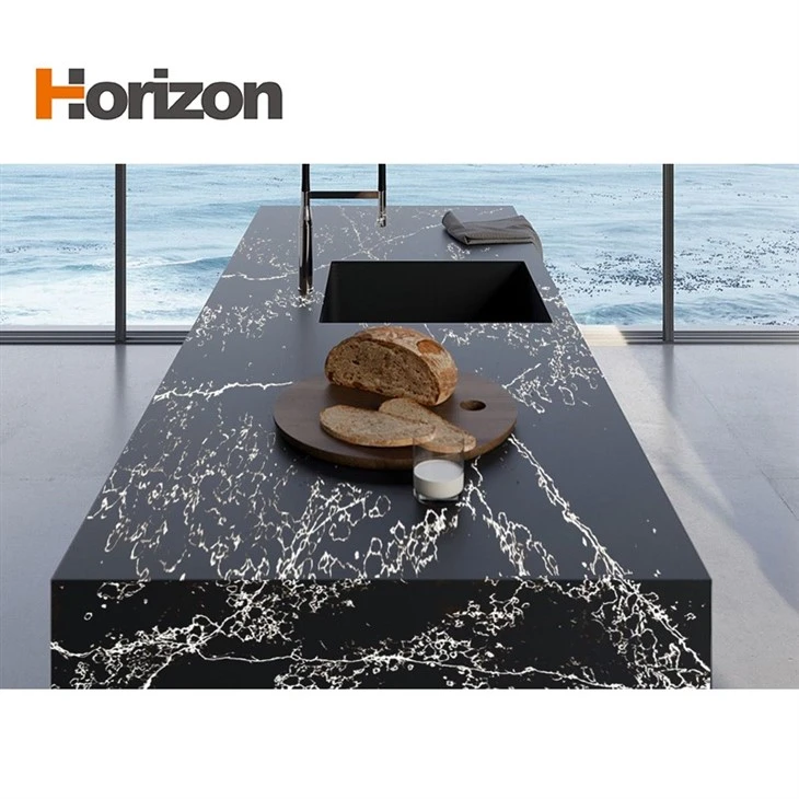 Black Quartz Jade Countertop With Polished Surface high quality